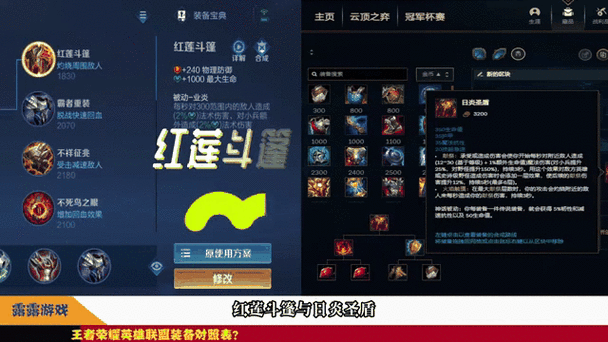 英雄联盟装备对应王者荣耀装备