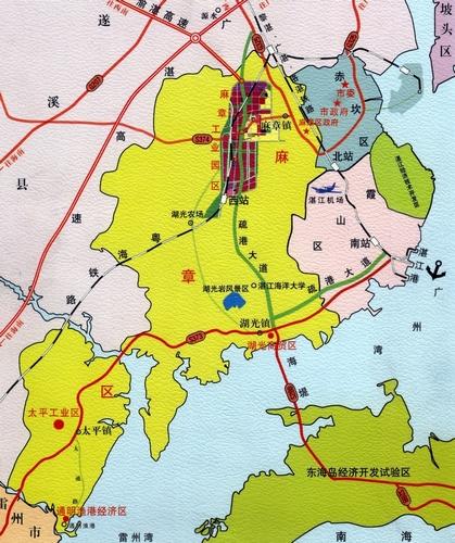 湛江市麻章区地图