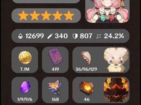原神冰系角色突破材料