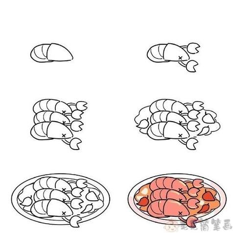 龙虾简笔画图片 龙虾简笔画图片