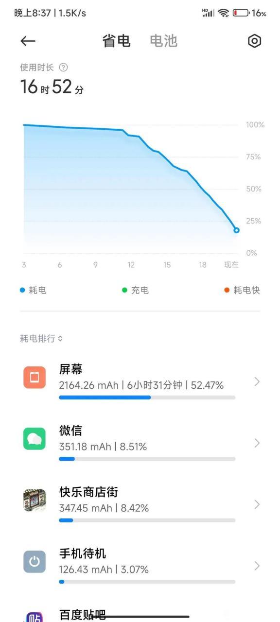 手机充满电很快掉到97