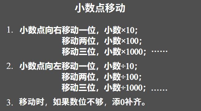 小学四年级小数点移动的规律和应用