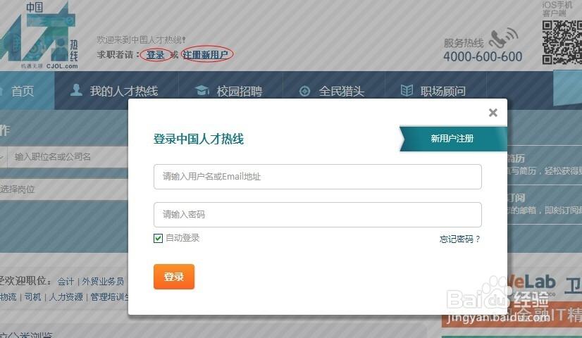 中国人才热线网官网登录