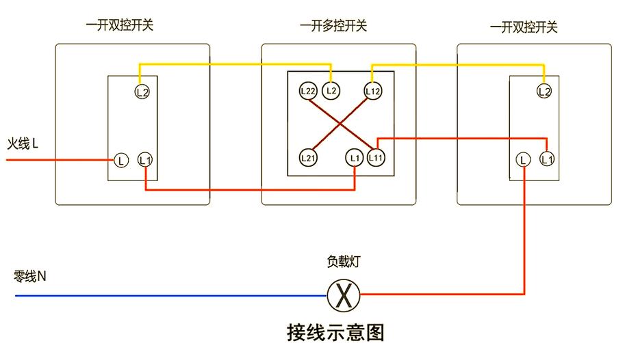 一开多控开关接线图解