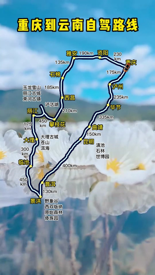 云南自驾游5天最佳路线