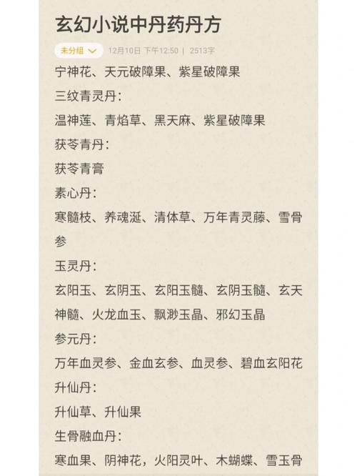 仙侠世界丹师补天丹配方