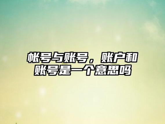 账号和账户是一个意思吗