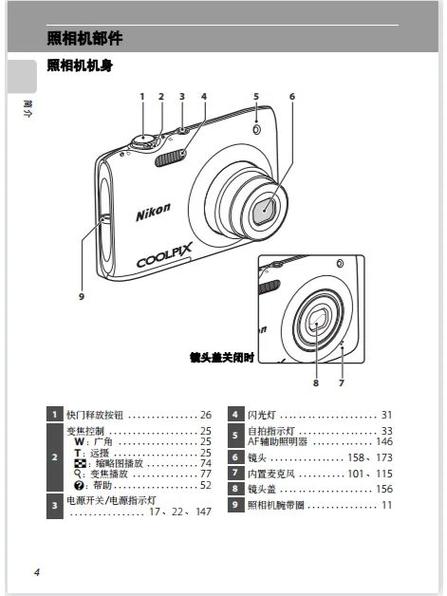 尼康S3100说明书及图形说明