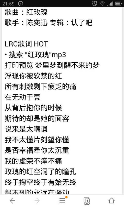 红玫瑰陈奕迅歌词含义