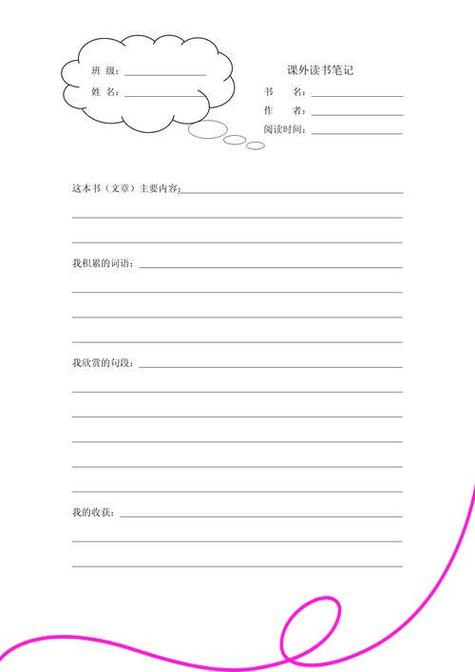 阅读笔记的模板