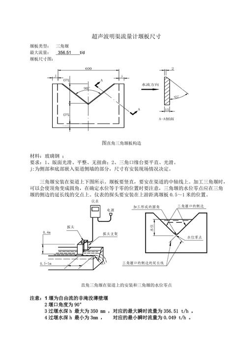 巴歇尔槽明渠流量计尺寸