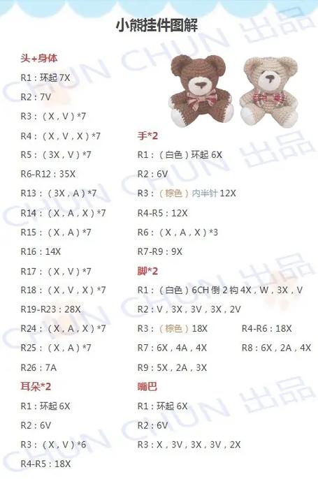 钩针编织玩偶图解