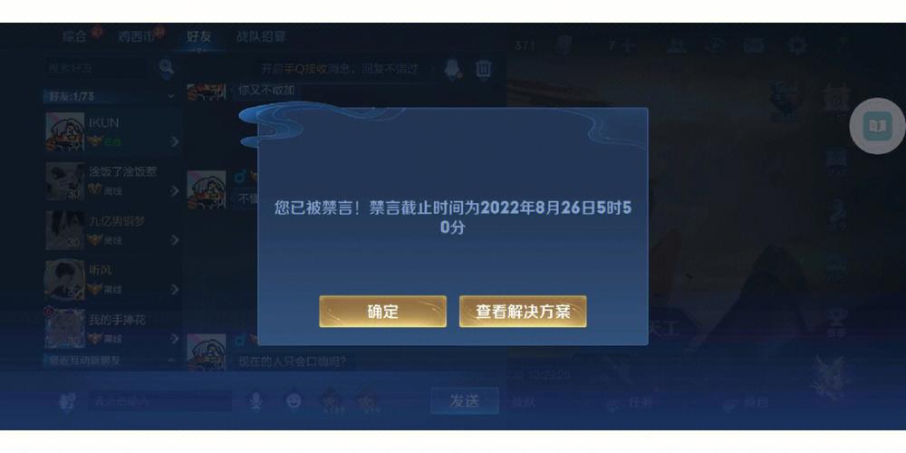 王者怎么查自己被禁言多久