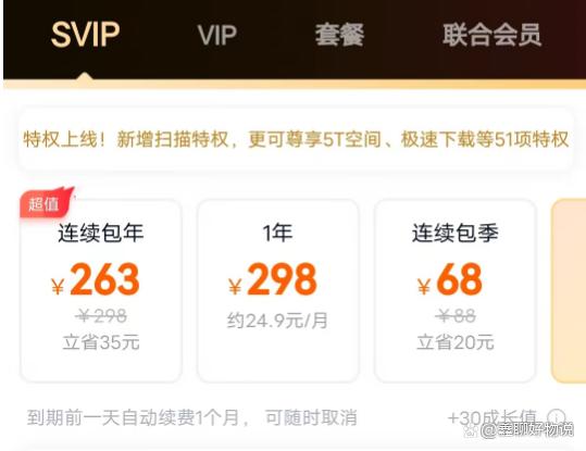 百度网盘超级会员年费