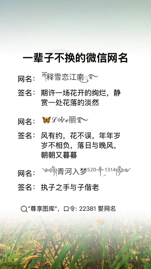 女士微信名字高雅好听