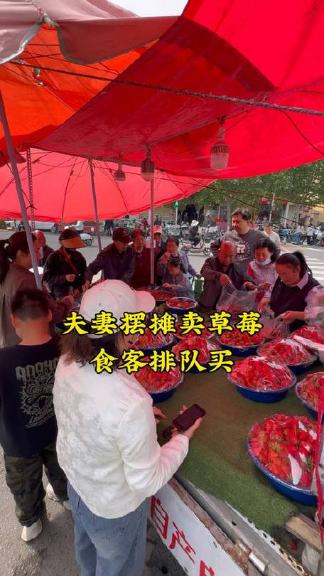 摆地摊卖草莓挣钱吗