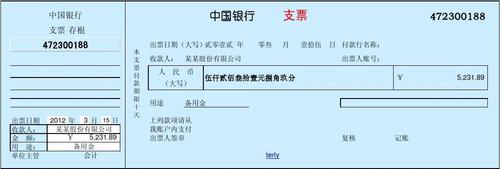 表格打印支票数字设置