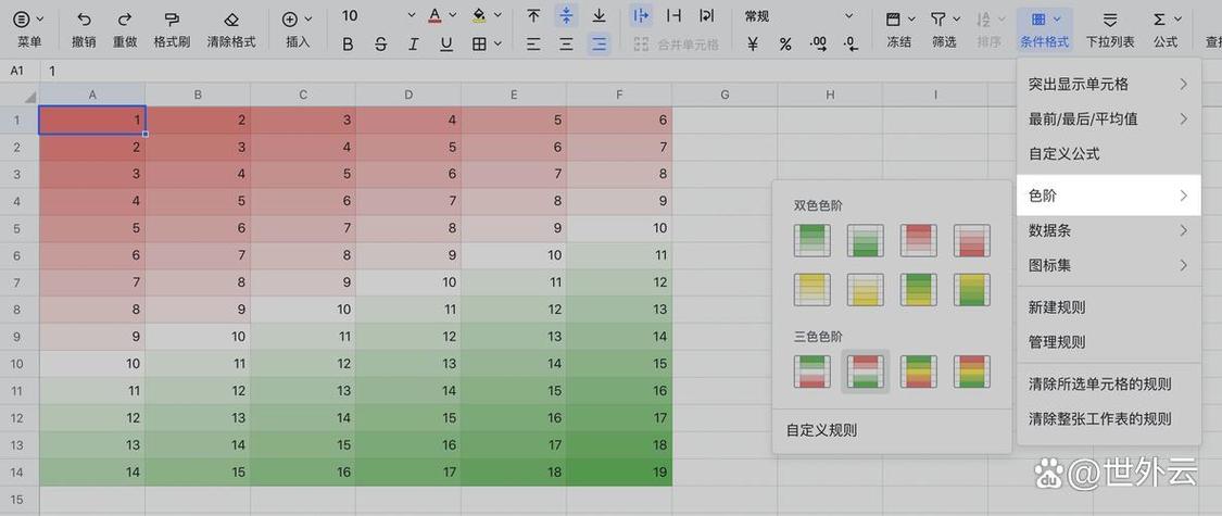 excel数据百分比渐变颜色
