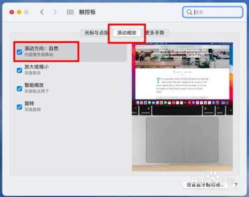 苹果电脑触摸板上下滑动