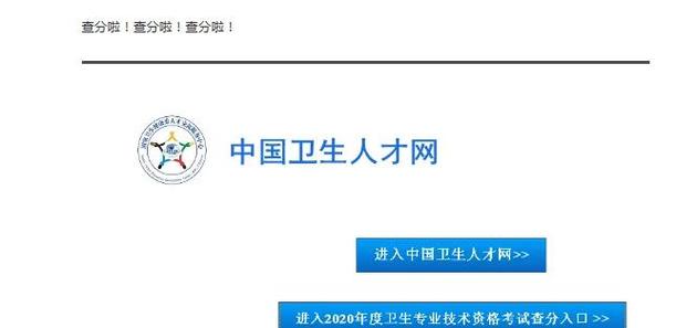中国卫生人才网考试成绩查询入口
