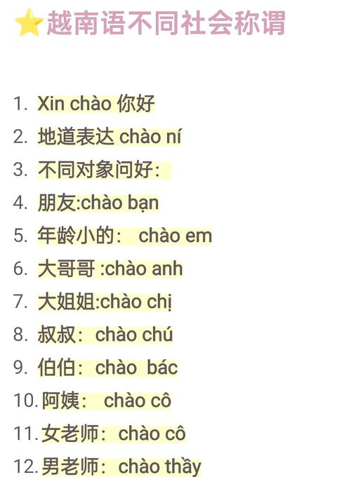 越南语你叫什么名字中文谐音
