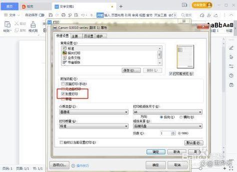 佳能打印机黑白打印怎么选择