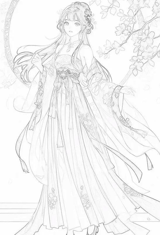 二次元少女铅笔画截图2