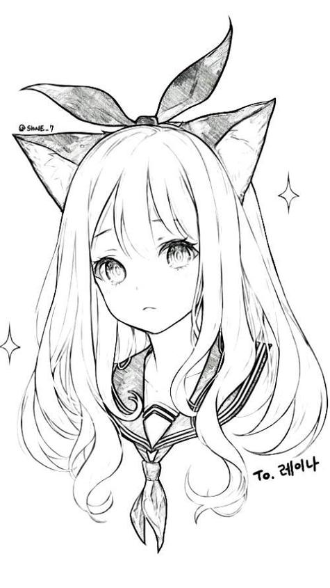 二次元少女铅笔画截图3