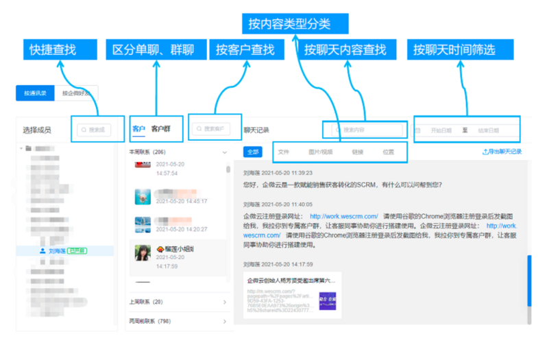 怎么看企业微信员工聊天记录
