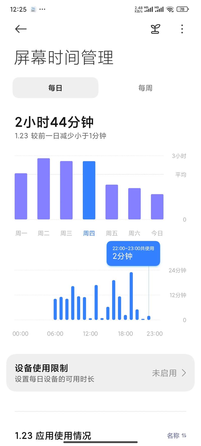 屏幕可用时长