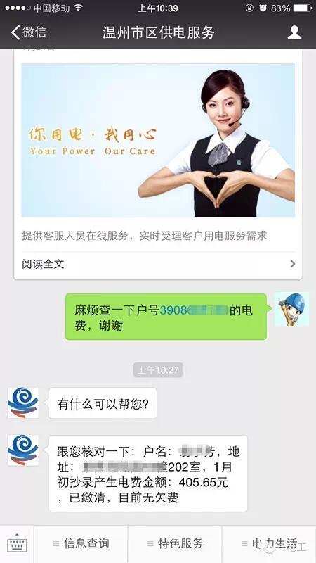 查询电费的客服电话
