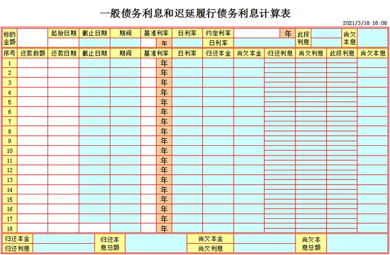 迟延履行利息计算器