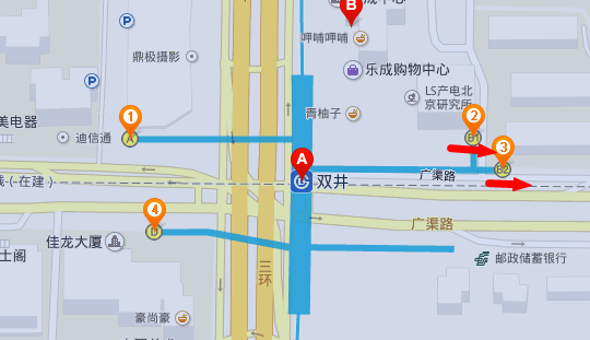 双井地铁站几个出口