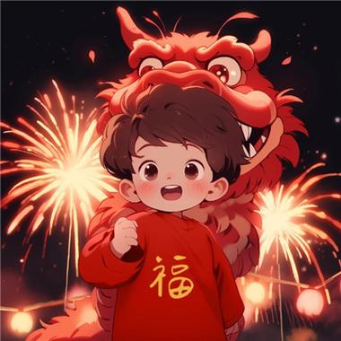 龙年情侣头像可爱动漫