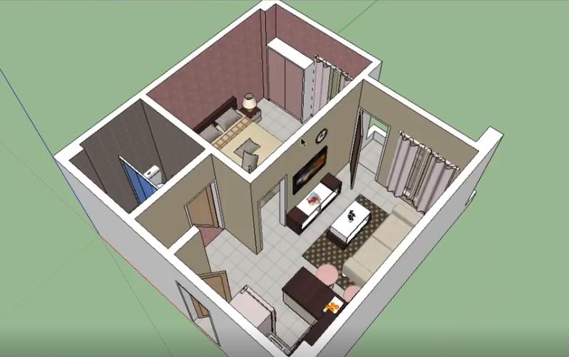 sketchup进入房屋内部