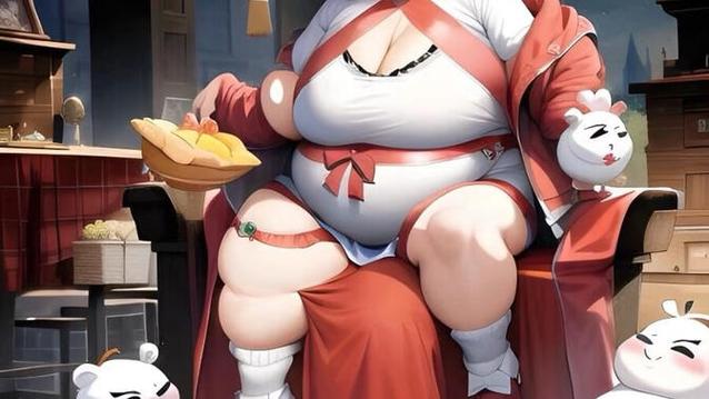 二次元美女吃成1000斤大胖子