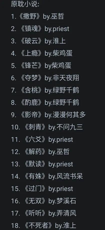 有哪些原耽书