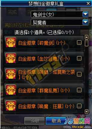 剑魔白金徽章装备选择