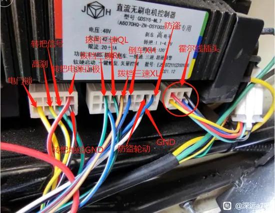 电瓶车控制器的接法