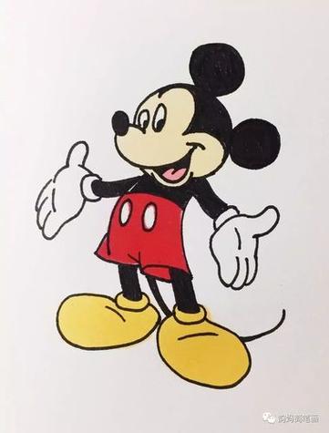 米奇简笔画图片大全 彩色
