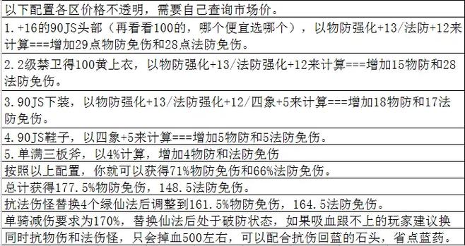 防御减伤计算公式