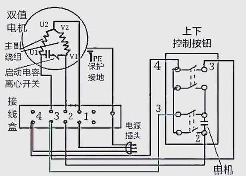 220V电动葫芦按钮开关接线图