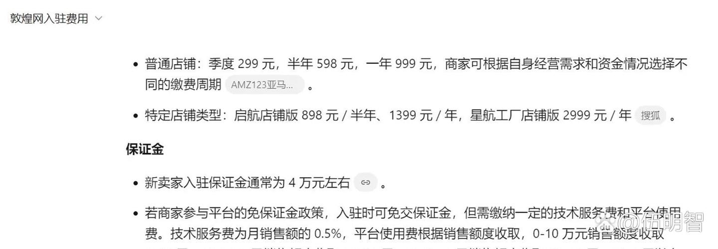 敦煌网入驻费用