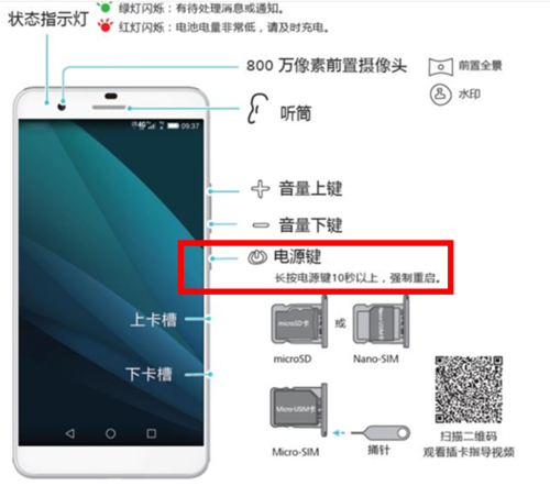 华为手机的电源开关在哪里