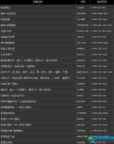 侠盗飞车无敌秘籍大全