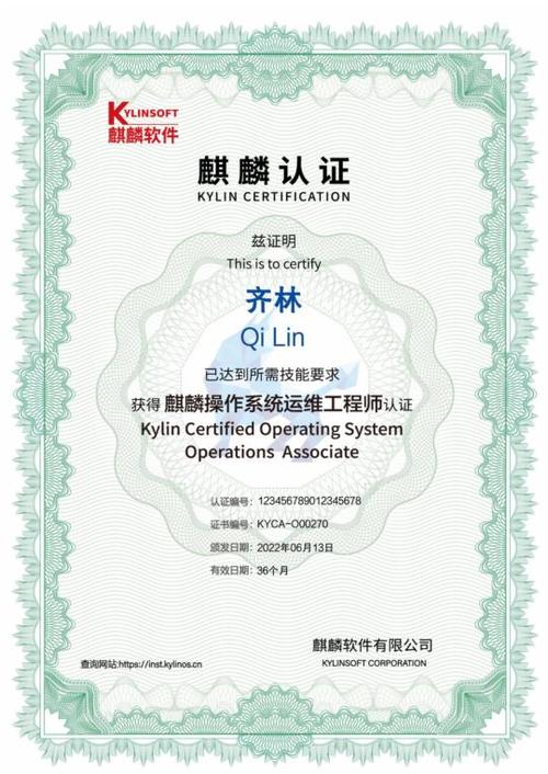 麒麟认证证书含金量图标