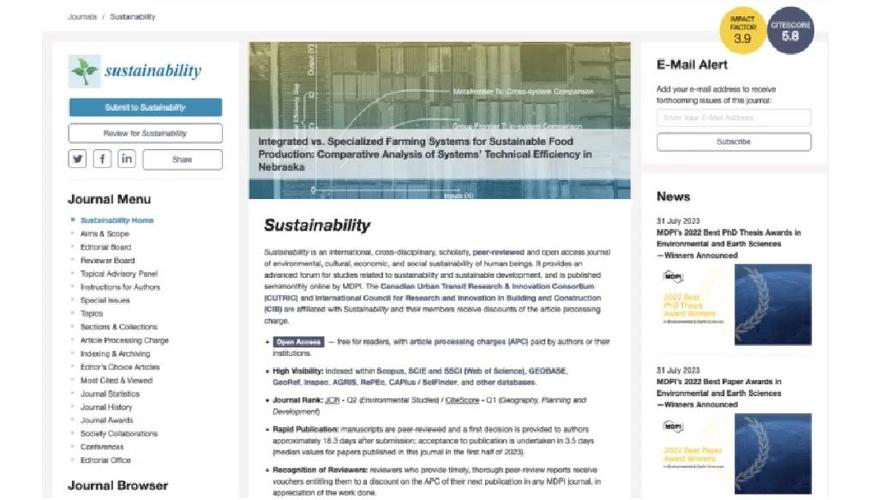 sustainability期刊