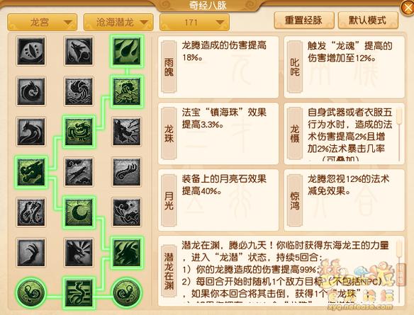 梦幻手游龙宫最新经脉