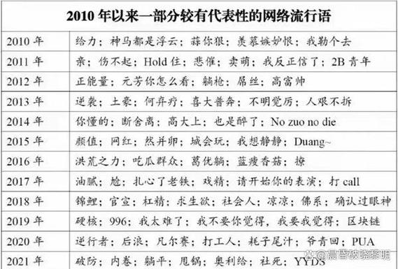 近几年网络用语