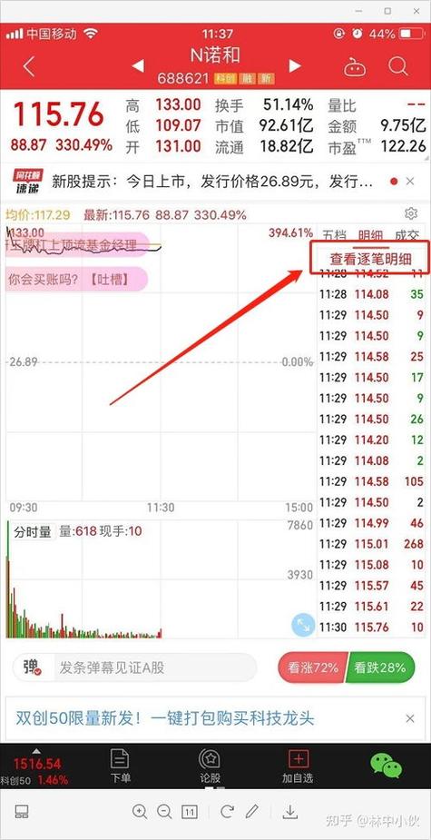 成交明细的现手和笔数